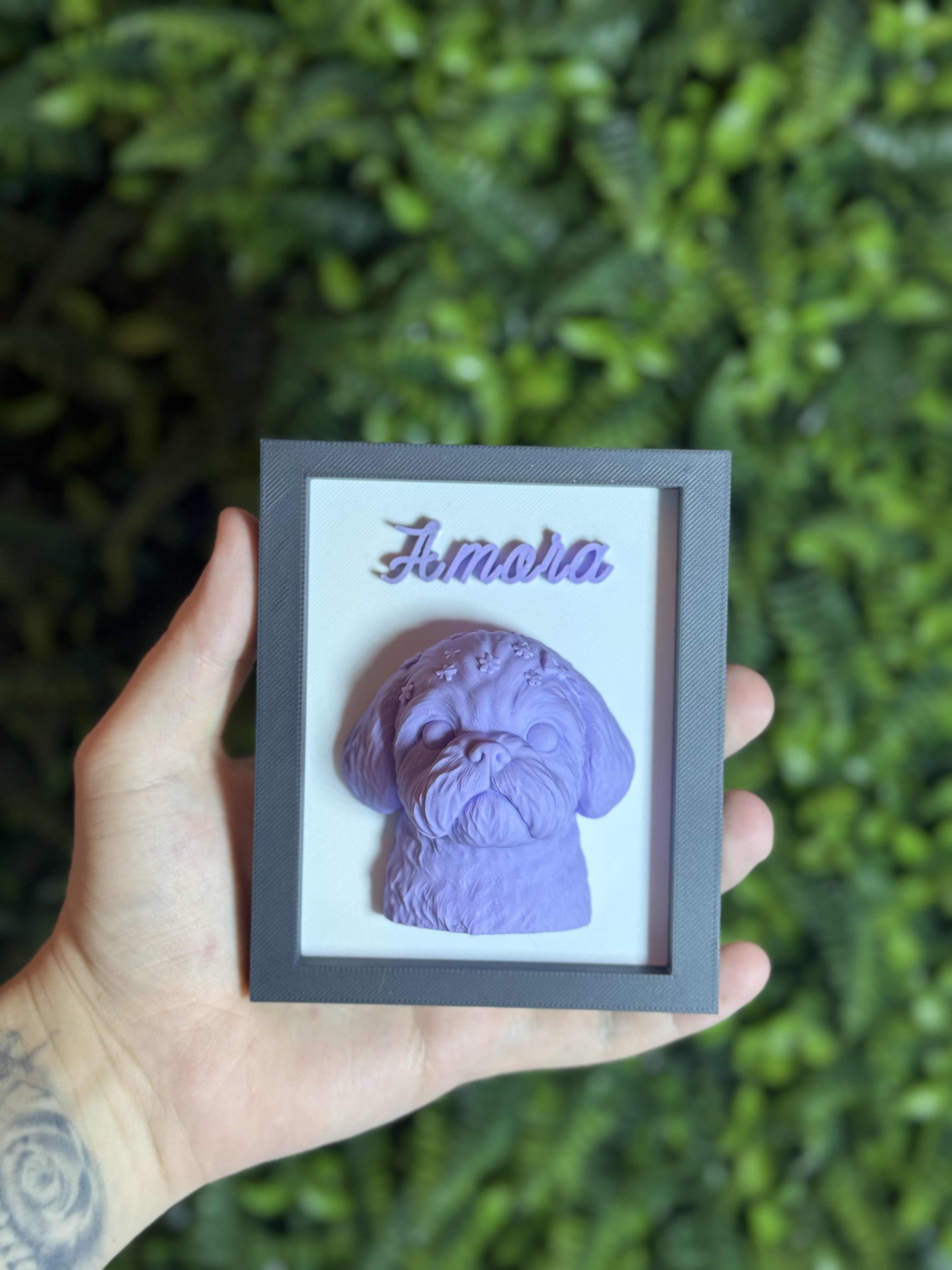 Quadrinho 3D personalizado da pet Amora